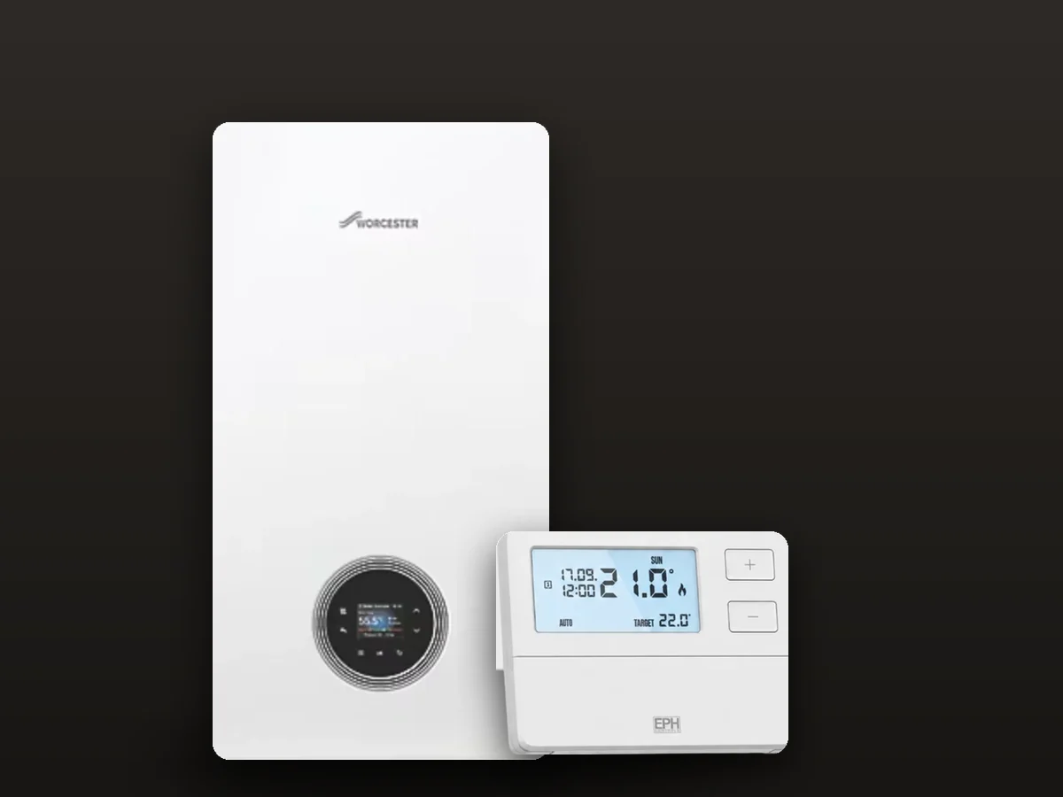 A Worcester Bosch boiler and wireless thermostat